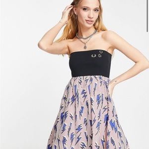 Amy Winehouse x Fred Perry Lighting Print Dress NWT.
